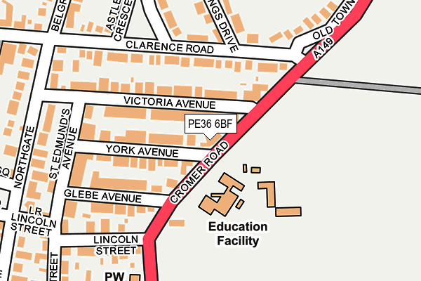 PE36 6BF map - OS OpenMap – Local (Ordnance Survey)