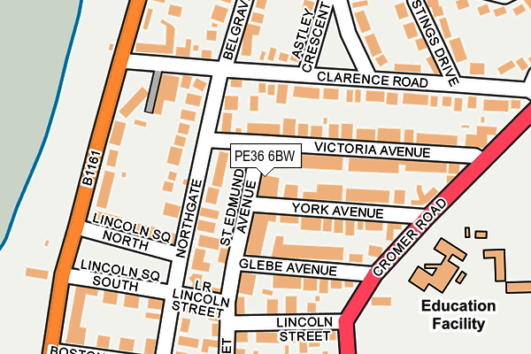 PE36 6BW map - OS OpenMap – Local (Ordnance Survey)