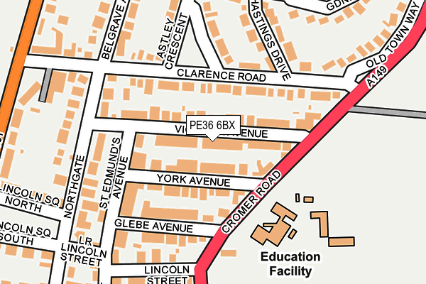 PE36 6BX map - OS OpenMap – Local (Ordnance Survey)