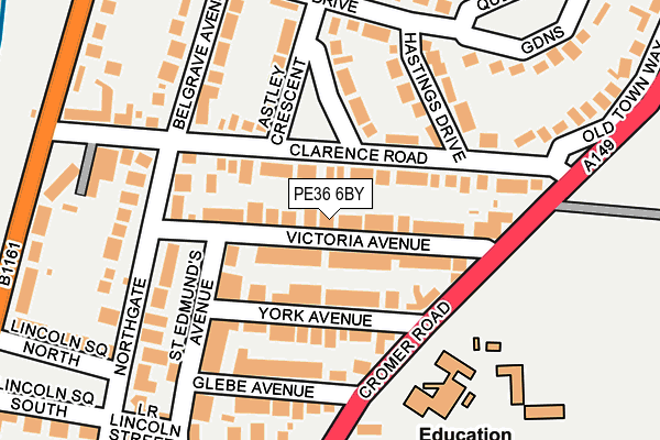 PE36 6BY map - OS OpenMap – Local (Ordnance Survey)