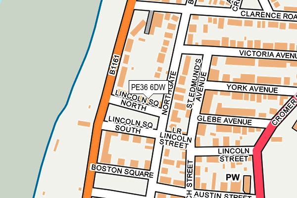 PE36 6DW map - OS OpenMap – Local (Ordnance Survey)
