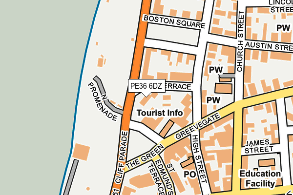 PE36 6DZ map - OS OpenMap – Local (Ordnance Survey)