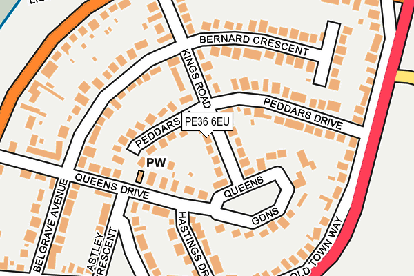 PE36 6EU map - OS OpenMap – Local (Ordnance Survey)