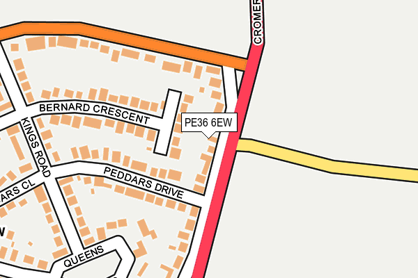 PE36 6EW map - OS OpenMap – Local (Ordnance Survey)