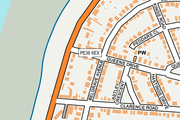 PE36 6EX map - OS OpenMap – Local (Ordnance Survey)