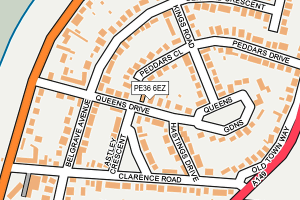 PE36 6EZ map - OS OpenMap – Local (Ordnance Survey)