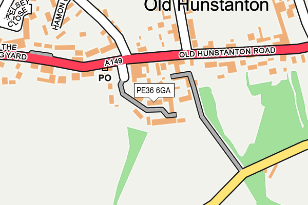 PE36 6GA map - OS OpenMap – Local (Ordnance Survey)