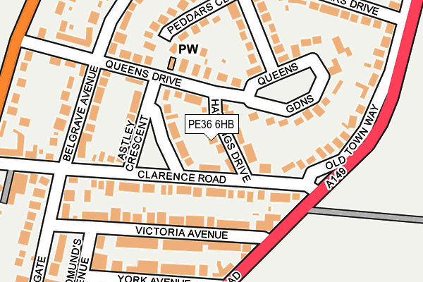 PE36 6HB map - OS OpenMap – Local (Ordnance Survey)