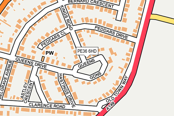 PE36 6HD map - OS OpenMap – Local (Ordnance Survey)