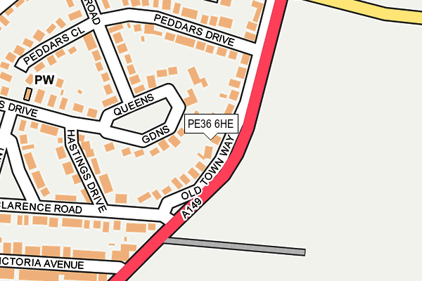 PE36 6HE map - OS OpenMap – Local (Ordnance Survey)