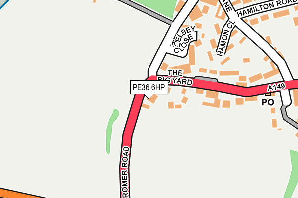 PE36 6HP map - OS OpenMap – Local (Ordnance Survey)