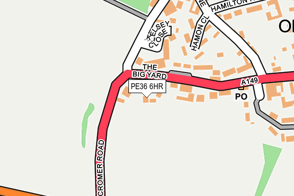 PE36 6HR map - OS OpenMap – Local (Ordnance Survey)