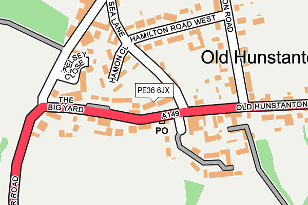 PE36 6JX map - OS OpenMap – Local (Ordnance Survey)