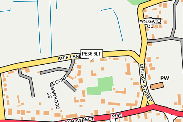 PE36 6LT map - OS OpenMap – Local (Ordnance Survey)