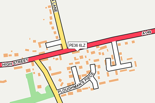 PE36 6LZ map - OS OpenMap – Local (Ordnance Survey)