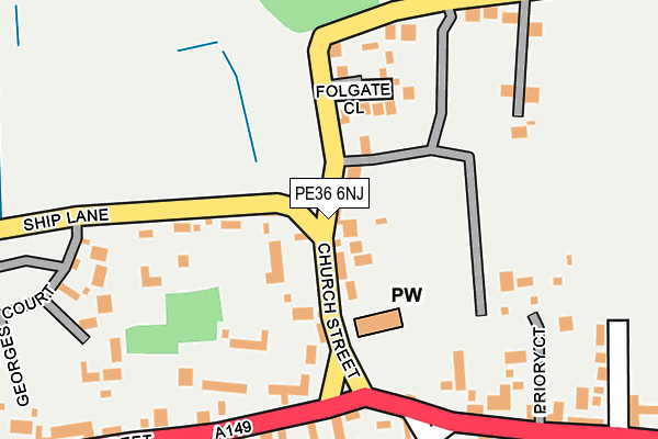 PE36 6NJ map - OS OpenMap – Local (Ordnance Survey)