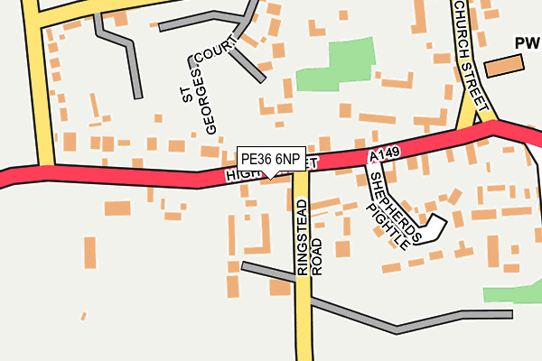PE36 6NP map - OS OpenMap – Local (Ordnance Survey)