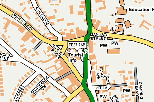 PE37 7AB map - OS OpenMap – Local (Ordnance Survey)