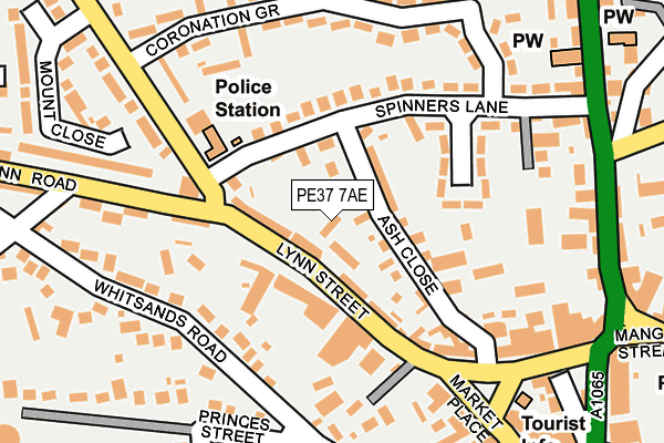 PE37 7AE map - OS OpenMap – Local (Ordnance Survey)