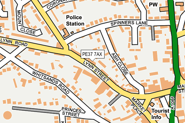 PE37 7AX map - OS OpenMap – Local (Ordnance Survey)