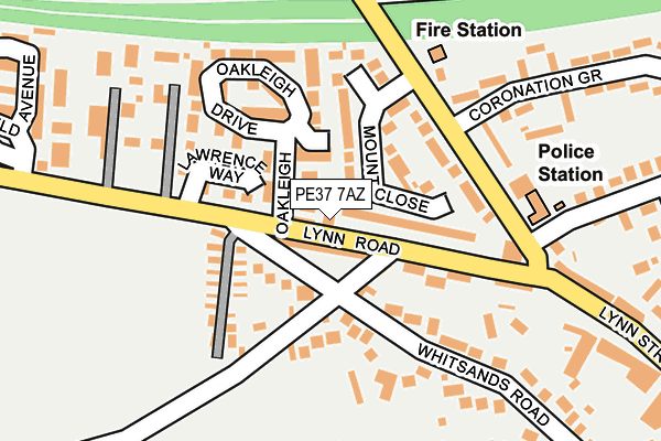 PE37 7AZ map - OS OpenMap – Local (Ordnance Survey)