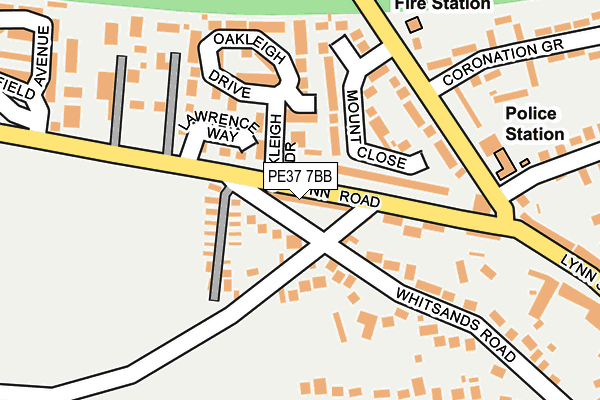 PE37 7BB map - OS OpenMap – Local (Ordnance Survey)