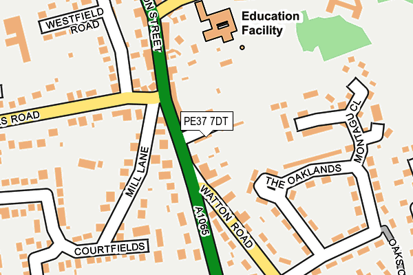 PE37 7DT map - OS OpenMap – Local (Ordnance Survey)