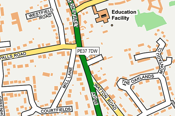 PE37 7DW map - OS OpenMap – Local (Ordnance Survey)