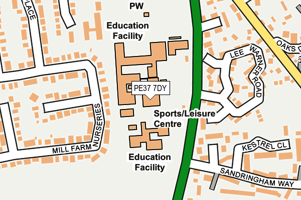 PE37 7DY map - OS OpenMap – Local (Ordnance Survey)