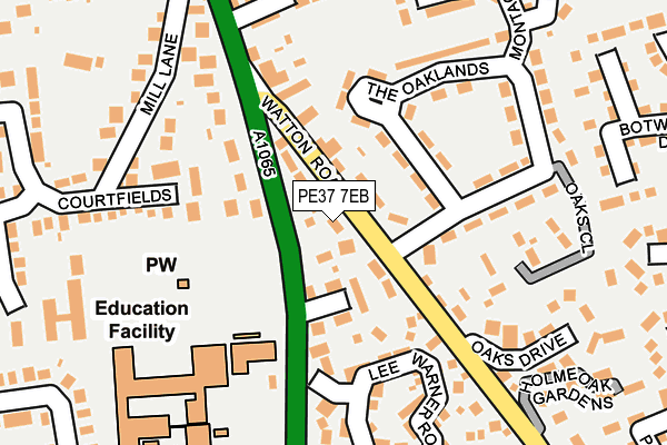 PE37 7EB map - OS OpenMap – Local (Ordnance Survey)