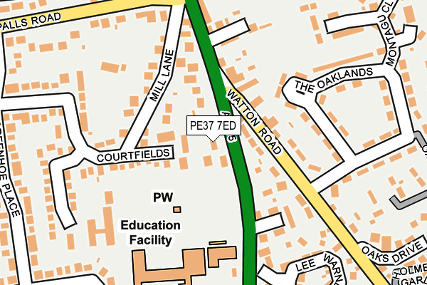 PE37 7ED map - OS OpenMap – Local (Ordnance Survey)