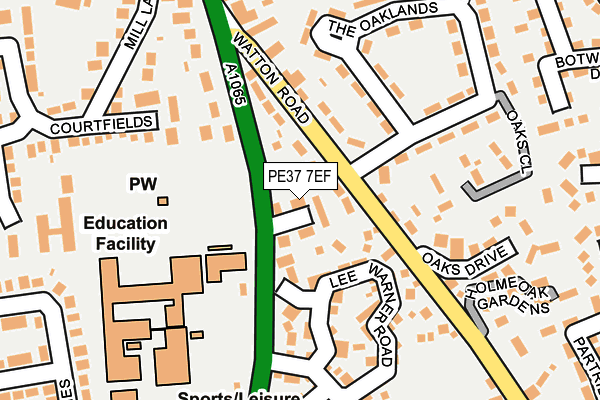 PE37 7EF map - OS OpenMap – Local (Ordnance Survey)