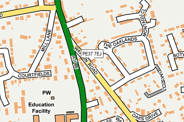 PE37 7EJ map - OS OpenMap – Local (Ordnance Survey)