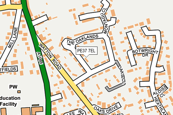 PE37 7EL map - OS OpenMap – Local (Ordnance Survey)