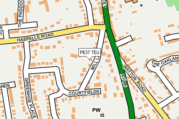 PE37 7EU map - OS OpenMap – Local (Ordnance Survey)
