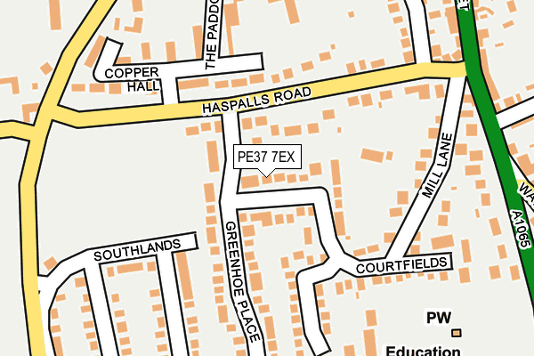 PE37 7EX map - OS OpenMap – Local (Ordnance Survey)