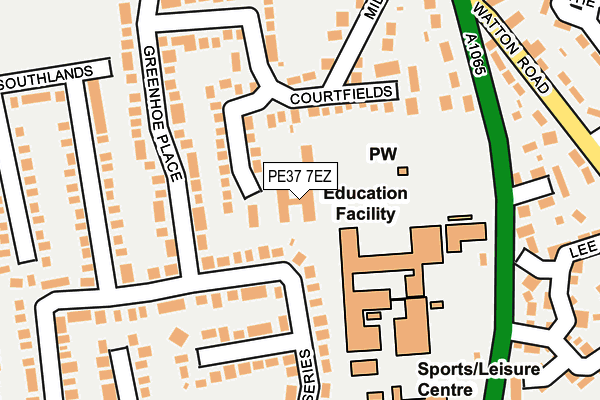 PE37 7EZ map - OS OpenMap – Local (Ordnance Survey)