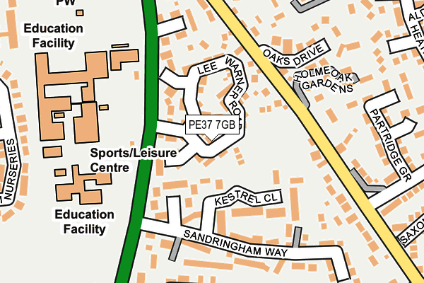PE37 7GB map - OS OpenMap – Local (Ordnance Survey)