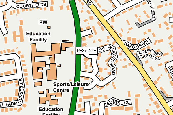 PE37 7GE map - OS OpenMap – Local (Ordnance Survey)