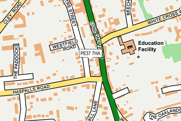 PE37 7HA map - OS OpenMap – Local (Ordnance Survey)