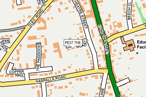 PE37 7HE map - OS OpenMap – Local (Ordnance Survey)