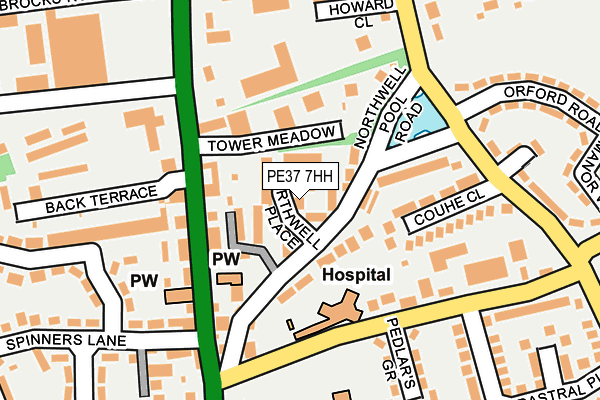 PE37 7HH map - OS OpenMap – Local (Ordnance Survey)