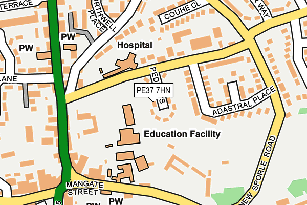 PE37 7HN map - OS OpenMap – Local (Ordnance Survey)