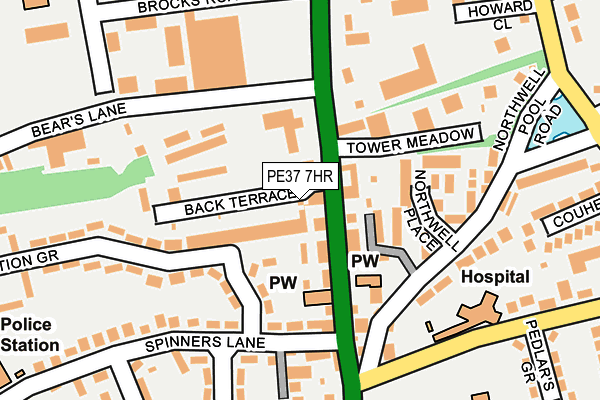 PE37 7HR map - OS OpenMap – Local (Ordnance Survey)