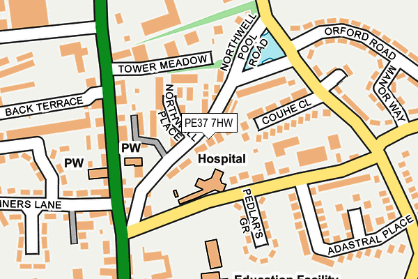 PE37 7HW map - OS OpenMap – Local (Ordnance Survey)