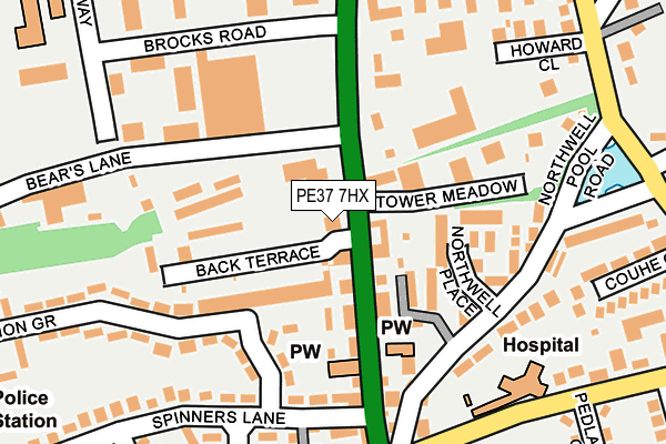 PE37 7HX map - OS OpenMap – Local (Ordnance Survey)