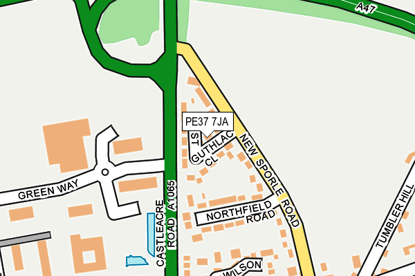 PE37 7JA map - OS OpenMap – Local (Ordnance Survey)