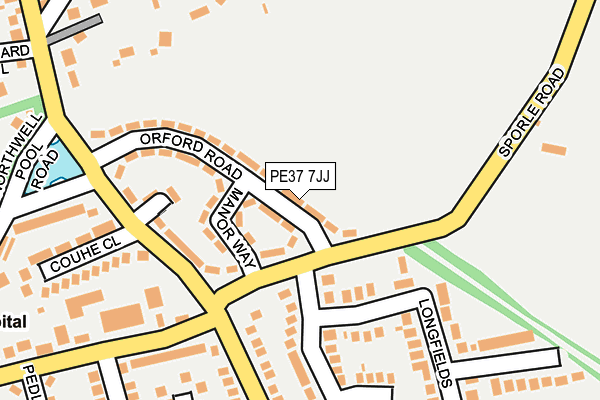 PE37 7JJ map - OS OpenMap – Local (Ordnance Survey)