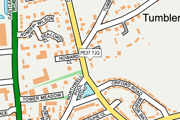 PE37 7JQ map - OS OpenMap – Local (Ordnance Survey)
