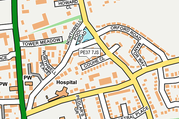 PE37 7JS map - OS OpenMap – Local (Ordnance Survey)